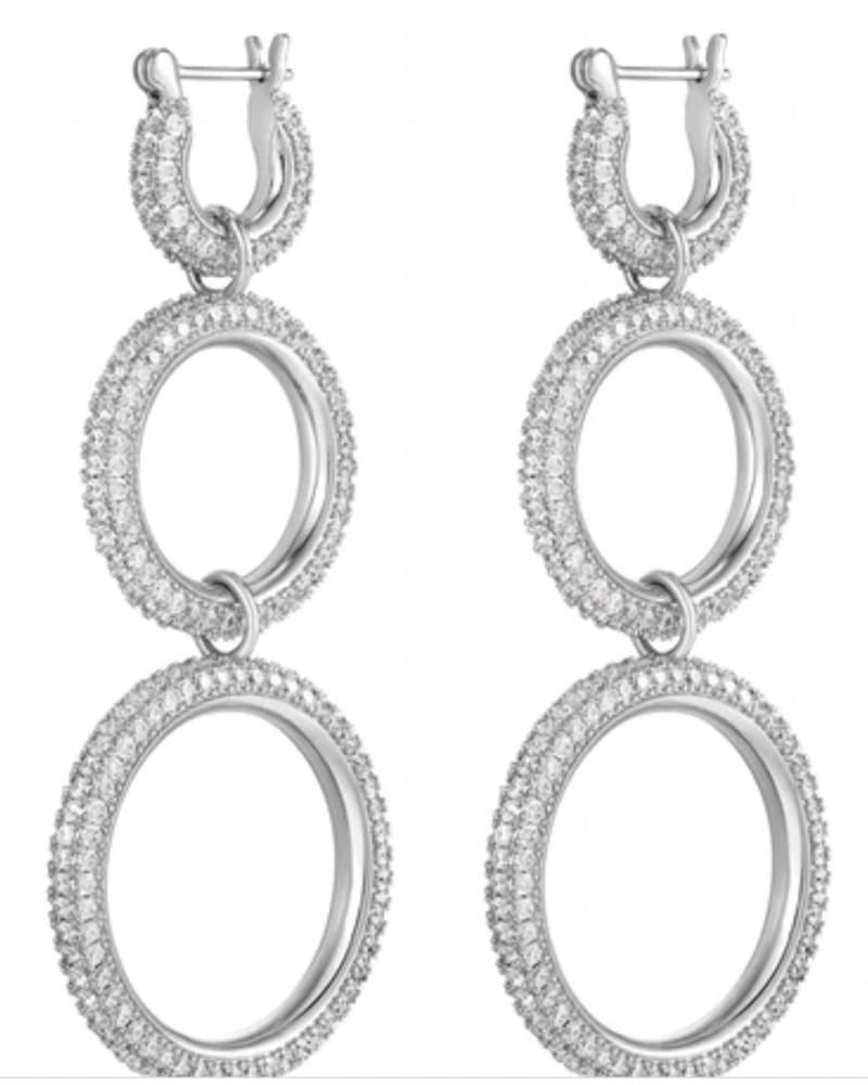 Front of a size O/S Triple Pave Hoops in Silver in Silver by LUV AJ. | dia_product_style_image_id:331032